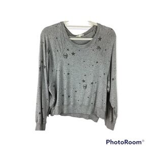 Z Supply Sleep Over Skull Sweatshirt Size Small